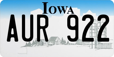 IA license plate AUR922