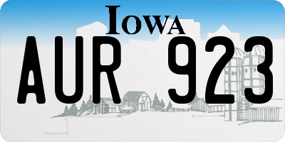 IA license plate AUR923