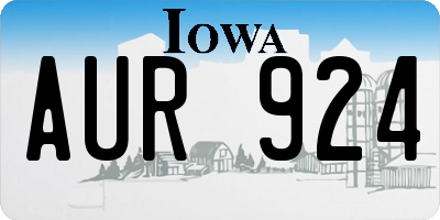IA license plate AUR924