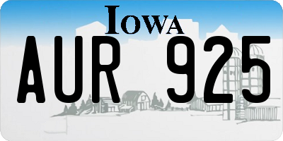 IA license plate AUR925