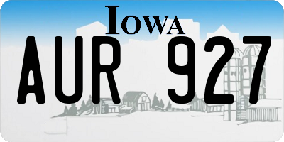 IA license plate AUR927
