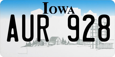 IA license plate AUR928