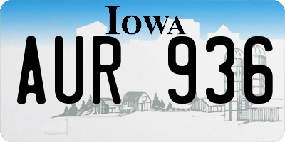 IA license plate AUR936