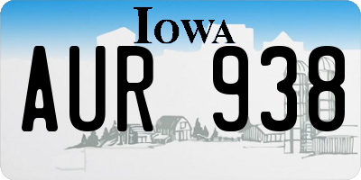 IA license plate AUR938