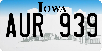 IA license plate AUR939