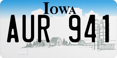 IA license plate AUR941