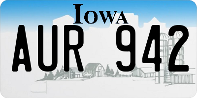 IA license plate AUR942