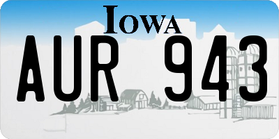 IA license plate AUR943