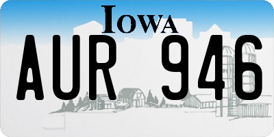 IA license plate AUR946