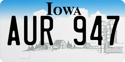 IA license plate AUR947
