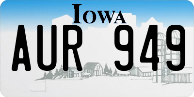 IA license plate AUR949