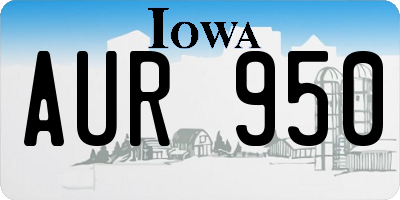 IA license plate AUR950