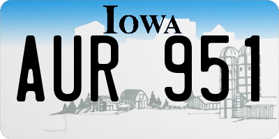 IA license plate AUR951