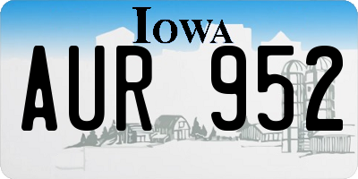 IA license plate AUR952