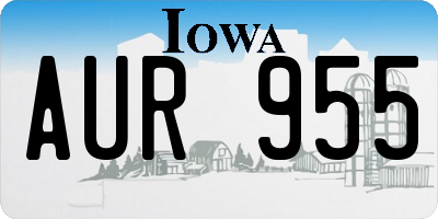 IA license plate AUR955