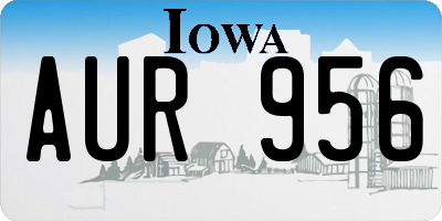 IA license plate AUR956