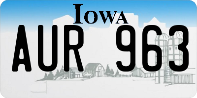 IA license plate AUR963