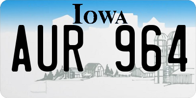 IA license plate AUR964