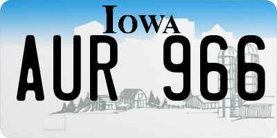 IA license plate AUR966