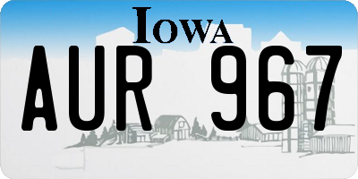 IA license plate AUR967