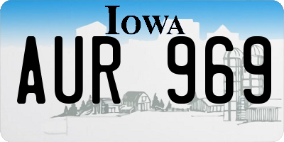 IA license plate AUR969