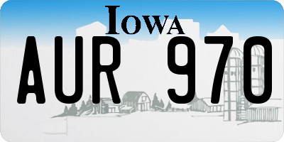 IA license plate AUR970