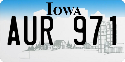 IA license plate AUR971