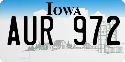 IA license plate AUR972