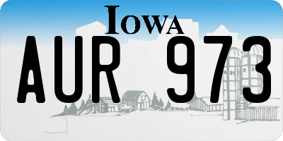 IA license plate AUR973