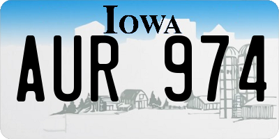 IA license plate AUR974