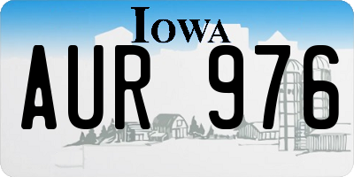 IA license plate AUR976