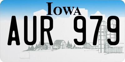 IA license plate AUR979