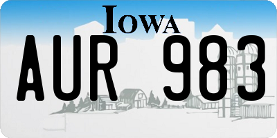 IA license plate AUR983