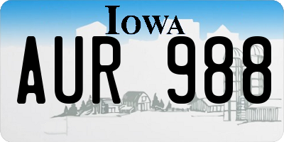 IA license plate AUR988