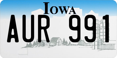 IA license plate AUR991