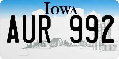 IA license plate AUR992