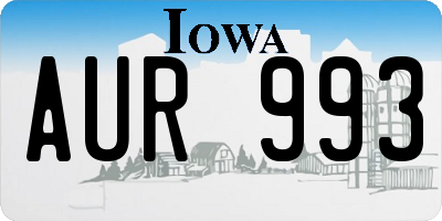 IA license plate AUR993