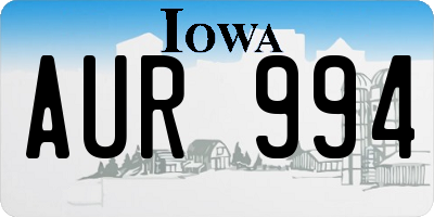 IA license plate AUR994