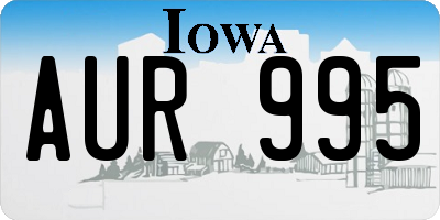 IA license plate AUR995
