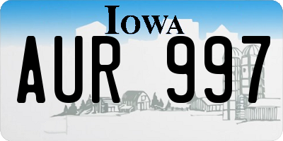 IA license plate AUR997