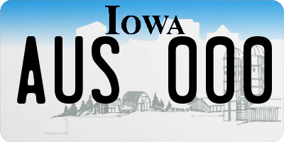 IA license plate AUS000