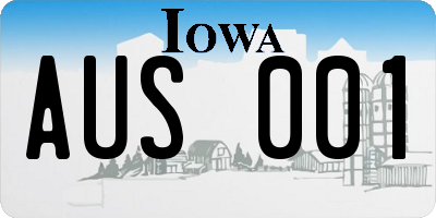 IA license plate AUS001