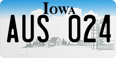 IA license plate AUS024