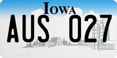 IA license plate AUS027