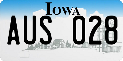 IA license plate AUS028