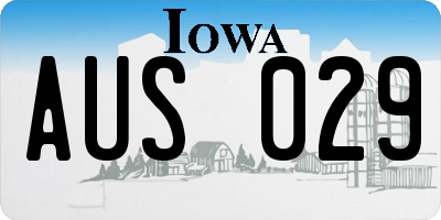 IA license plate AUS029