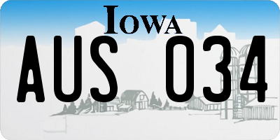IA license plate AUS034