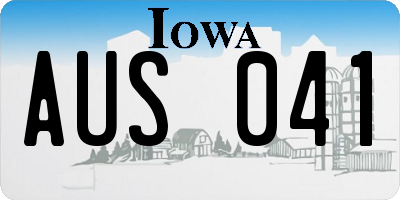 IA license plate AUS041