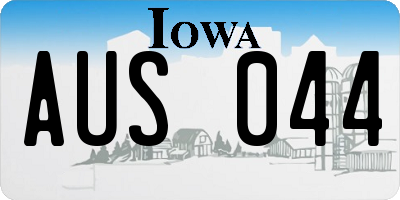 IA license plate AUS044