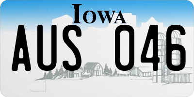 IA license plate AUS046